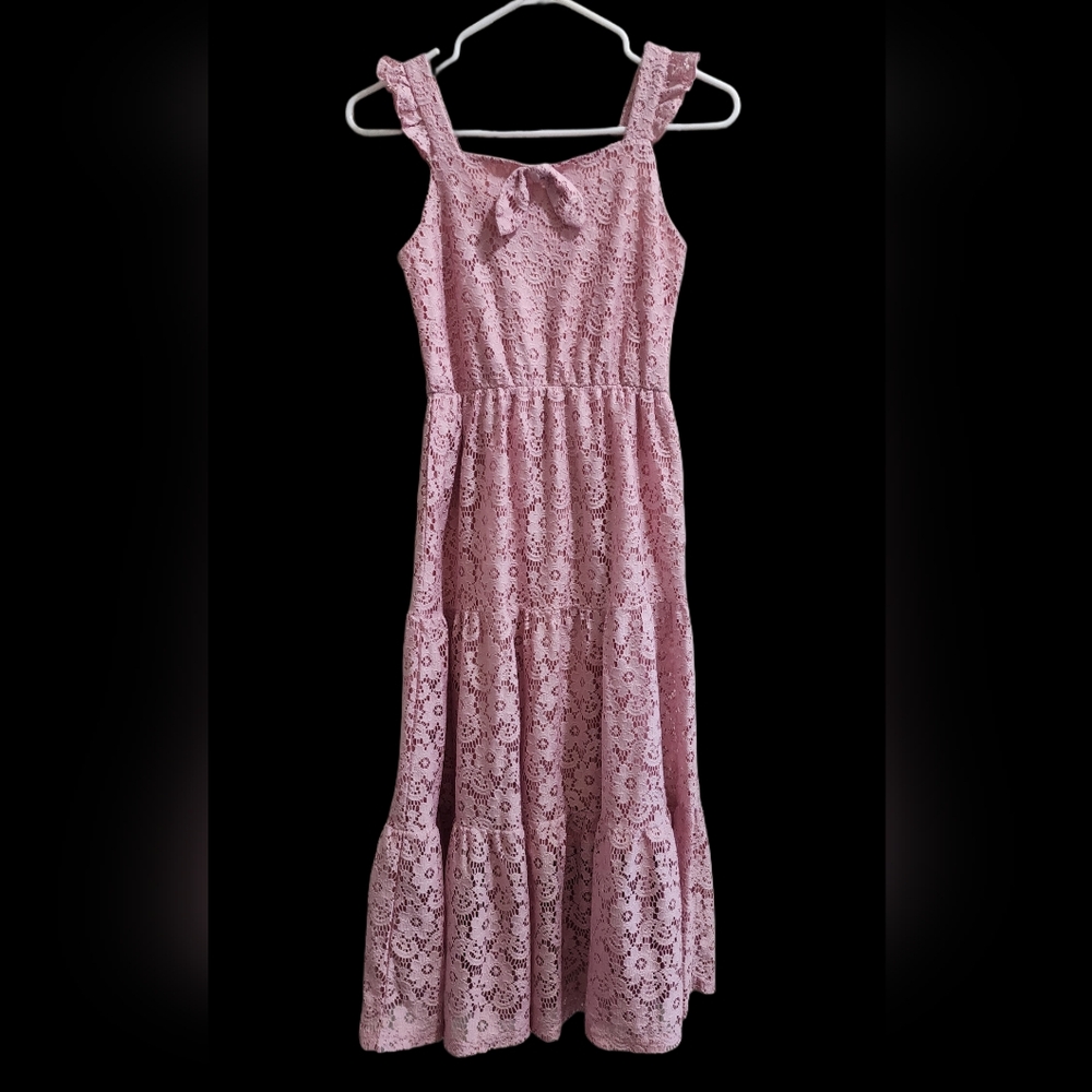 Charming Pink Casual Dress with Bow